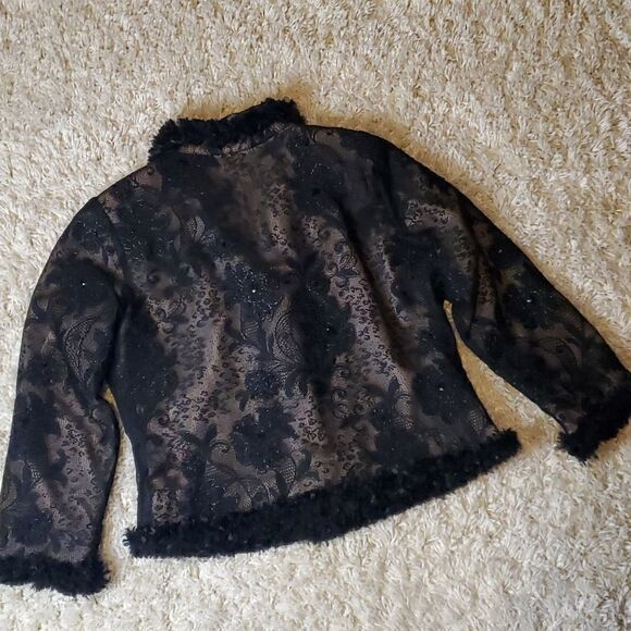 VINTAGE Blutique Black Beaded Jacket - Picture 6 of 11